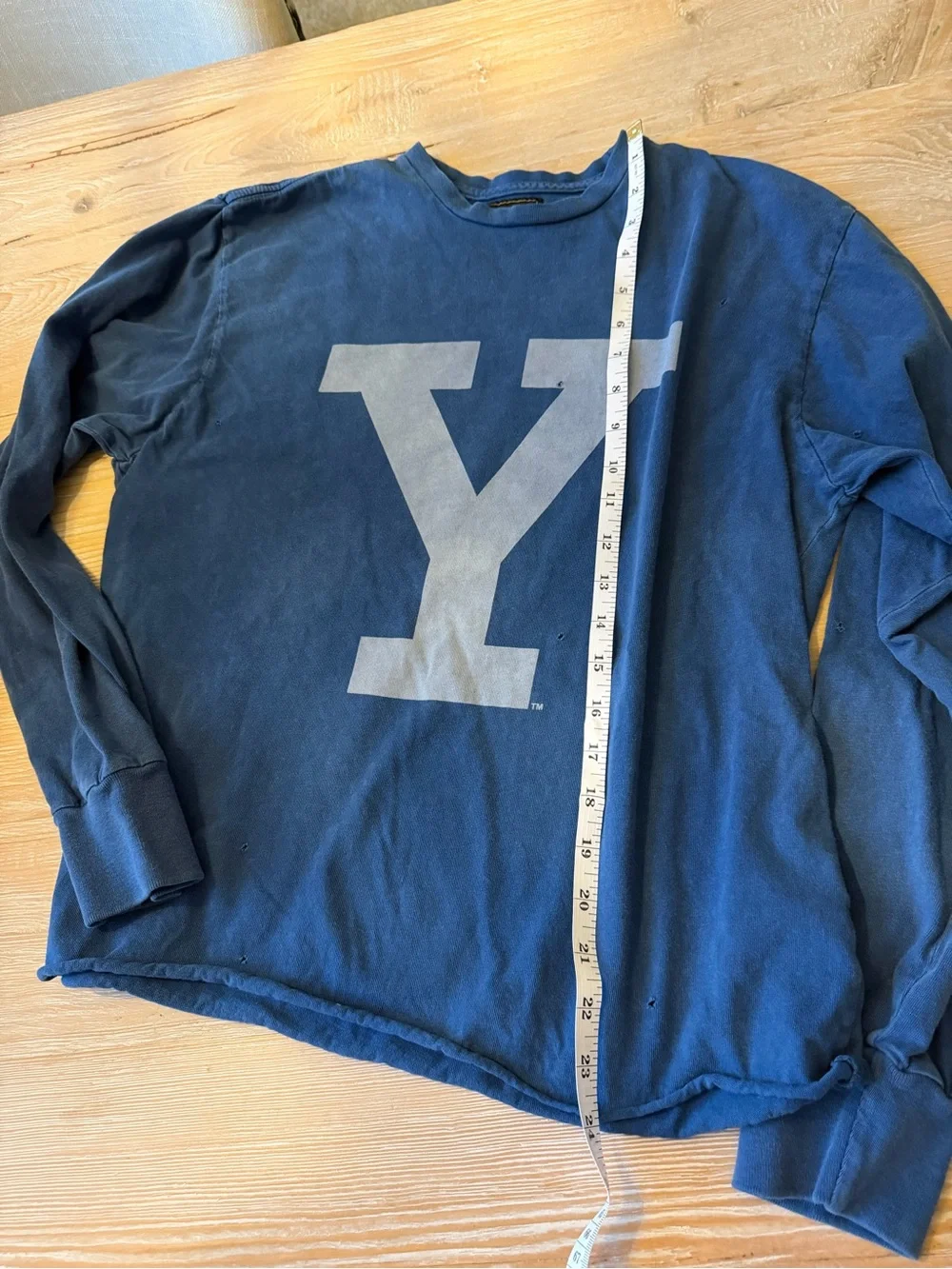Free People Original Retrobrand Super RARE Yale Blue Long Sleeve Tee